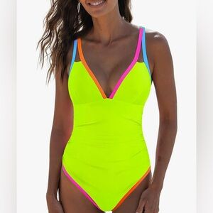 Vibrant Neon One-Piece Swimsuit